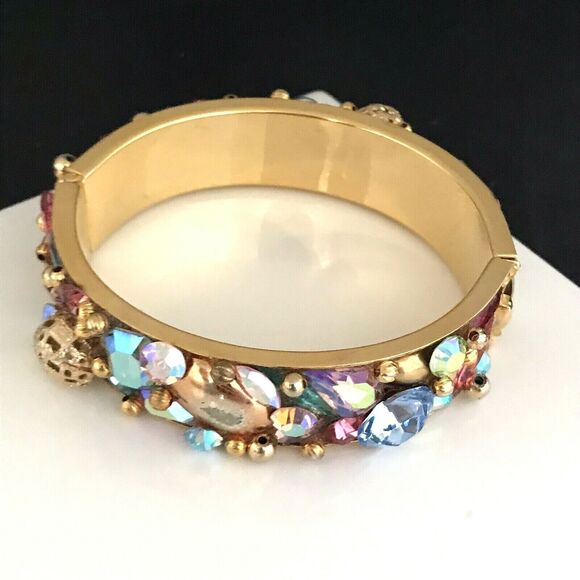 RARE Vintage Jewelry Set Bracelet Earrings Pin Fruit Salad Crystals 4T - Picture 2 of 9